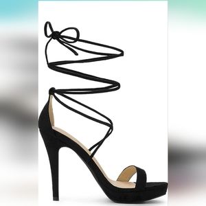 Black lace up heels